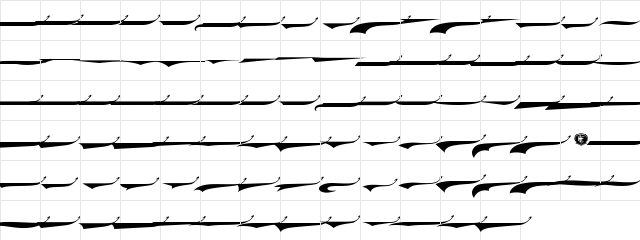 SportScript Swashes Medium  glyph index