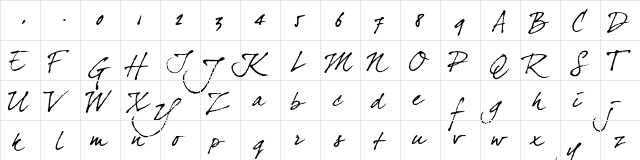 dearJoe4 Regular  glyph index