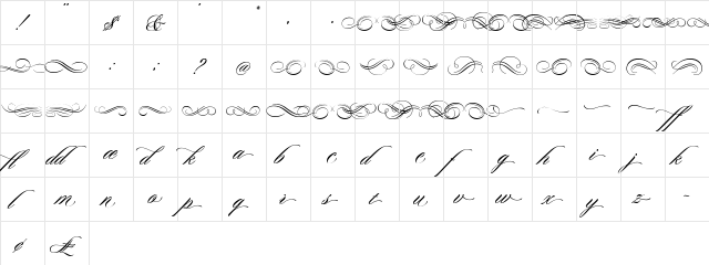DuetII Flourishes  glyph index