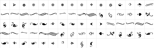 Ornements ADF Regular  glyph index