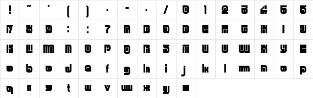Principality Regular  glyph index