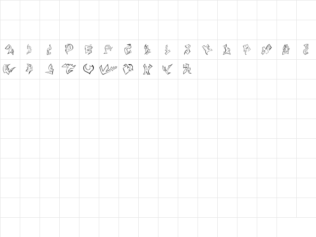 Unique Grafitti Regular  glyph index