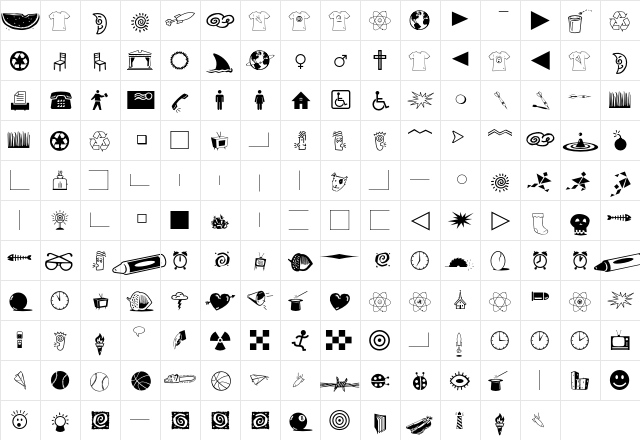 Eclectic Medley STF Regular  glyph index
