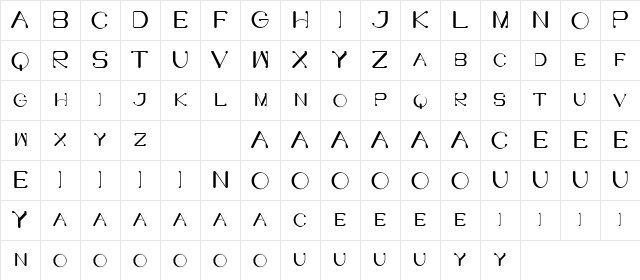 Bufferly Demo Serif  glyph index