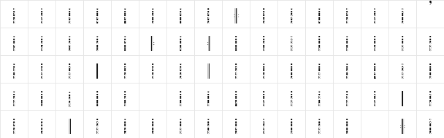 RecorderFont Regular  glyph index