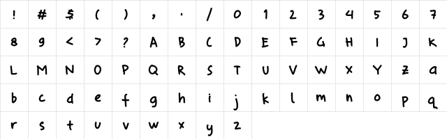 colombo sketches Regular  glyph index