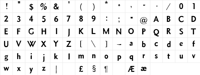 Metro Medium Alt HPLHS  glyph index