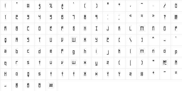 Zirconia Cubic BRK Regular  glyph index