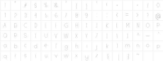 Deathay Light  glyph index