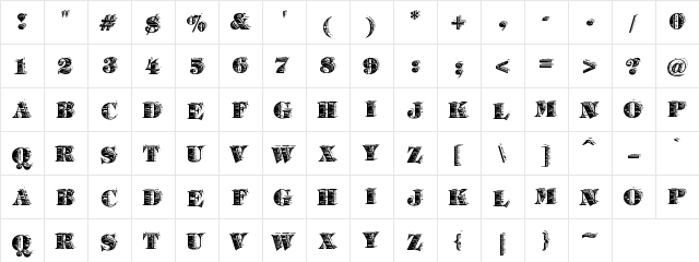 Barrelhouse All Caps Regular  glyph index