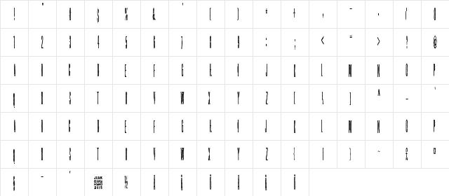 Grapevine Regular  glyph index