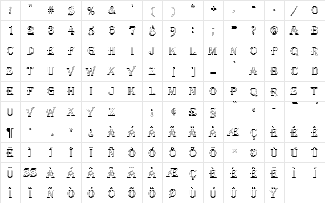 AlgerianDOu1 Regular  glyph index