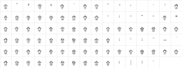 LD Birdhouses Regular  glyph index