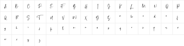 Theodorlane Free Regular  glyph index