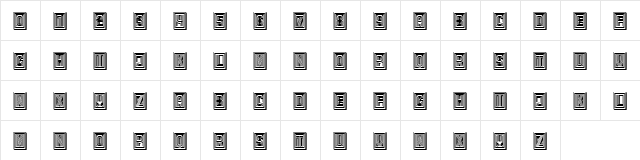 Retailer 3D Regular  glyph index