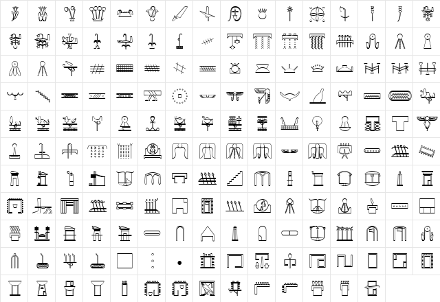 GlyphExtLibY Medium  glyph index
