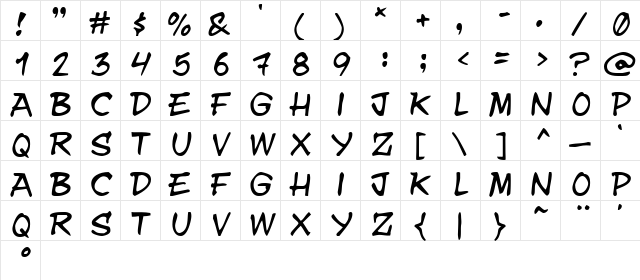 y.n.w.u.a.y Regular  glyph index