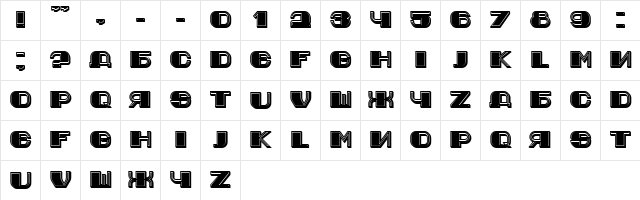 Jurij Regular  glyph index