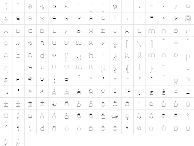 BasixMedium Outline Regular  glyph index