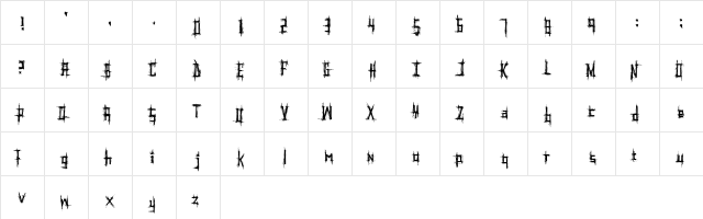 Psychotic Regular  glyph index