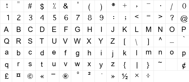 Nesf Regular  glyph index