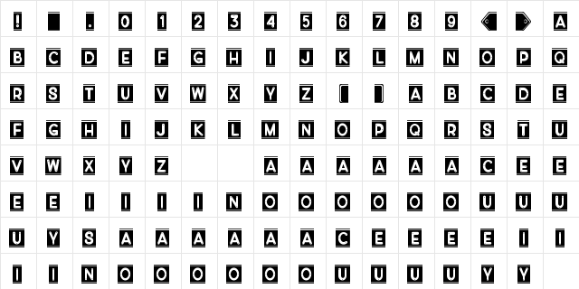 Diverplate Regular  glyph index