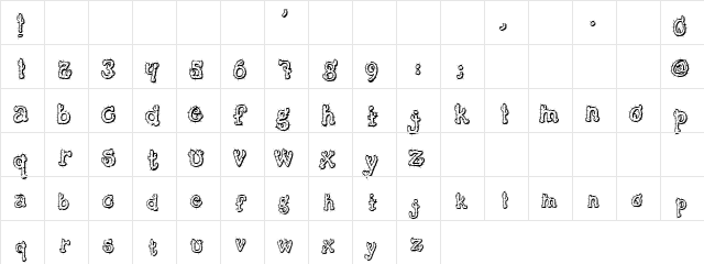 Piercy Regular  glyph index
