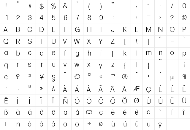 Formula-Serial-Light Regular  glyph index