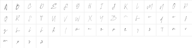 Susan brooks Regular  glyph index