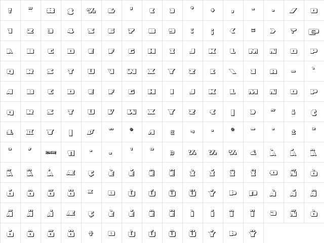 Police Cruiser 3D Regular  glyph index