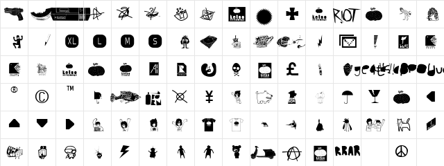 AI kelso D is dingbat  glyph index