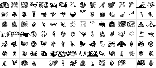 OldBirdsDesigns Regular  glyph index