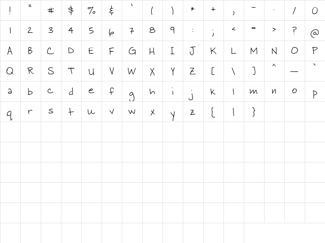 LD Fine Print 17 Regular  glyph index