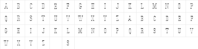 Jocker Free Outline Regular  glyph index