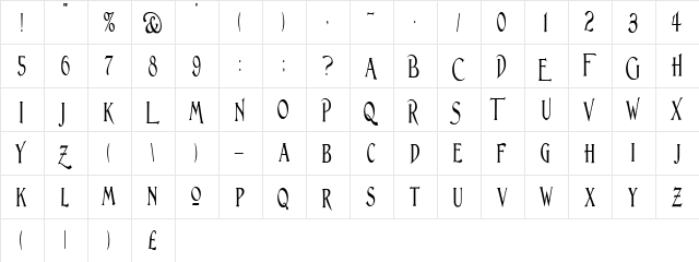 Lightfoot Narrow Extra-condensed Regular  glyph index