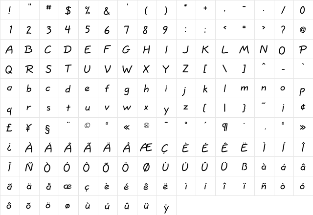 JottFLF Bold  glyph index