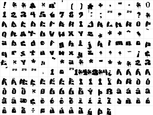 MAWNS Graffiti Filled Regular  glyph index