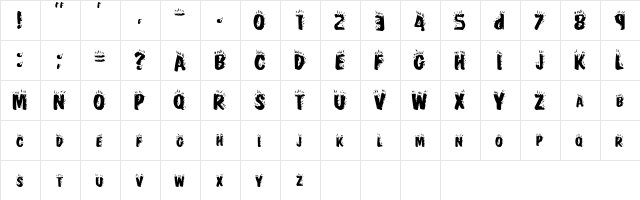 Chadbourne Bold Bold  glyph index