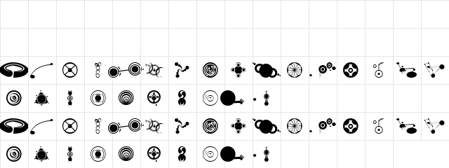 Confusing Bats Regular  glyph index