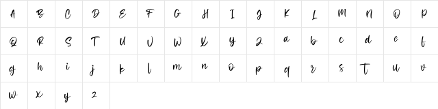 Alona Free Regular  glyph index