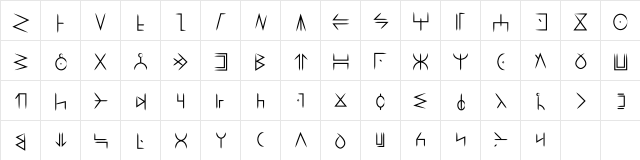 Wakanda Forever Regular  glyph index