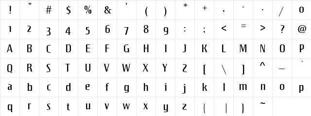 Atto Sans Regular  glyph index