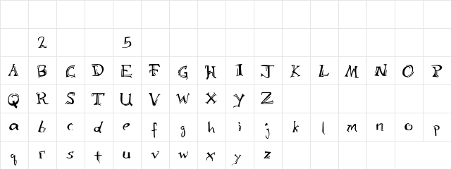 Red Teena Regular  glyph index