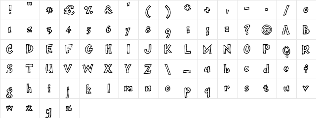 onepunchJim outline  glyph index
