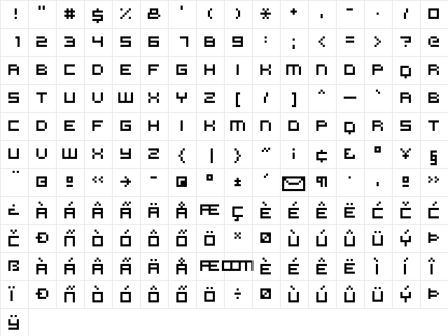 Virtual DJ Regular  glyph index