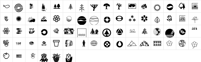 Ecology P01  glyph index