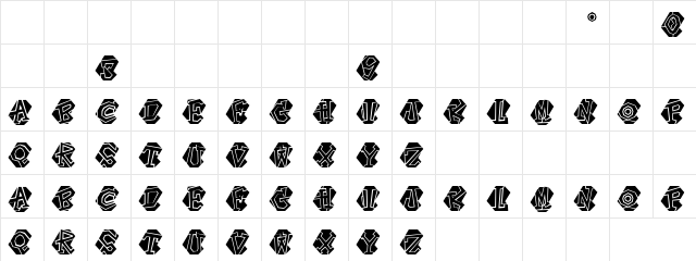 Disco Penta Regular  glyph index