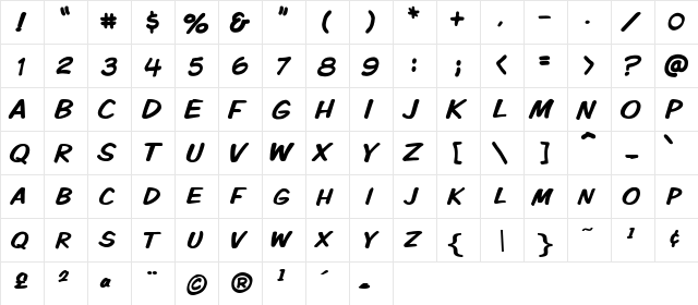 VTCKomixationSC Regular  glyph index