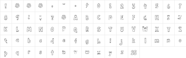 Key Tab Metal Outlined  glyph index