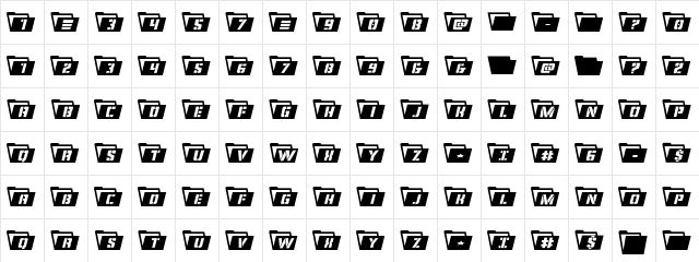 Eyes Only Regular  glyph index